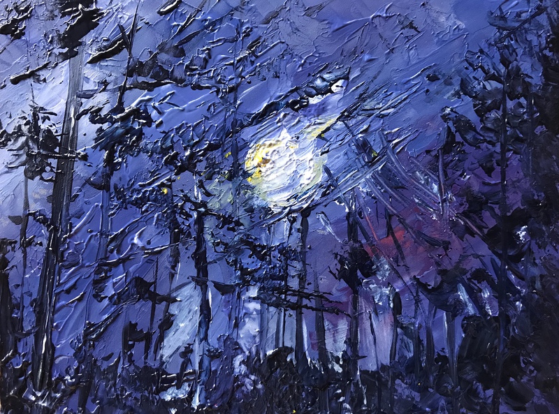 Goginan Woods Nocture (acrylic on board))