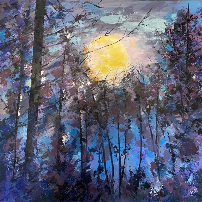 Goginan Woods Nocturne (acrylic on canvas)